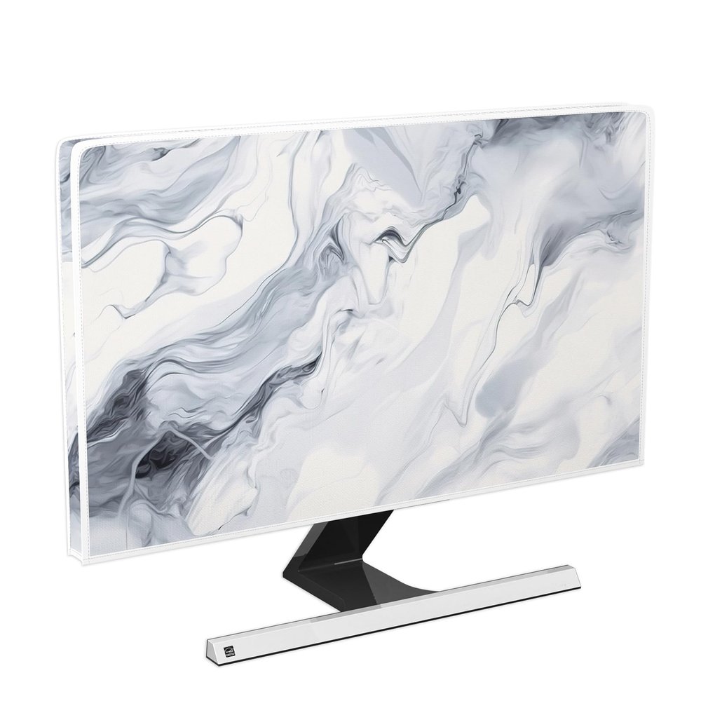 Baocicco Waterproof Monitor Dust Cover 26, 27, 28 Inch Anti-Static Dustproof Protective Full Body Cover for Computer Screen Sleeve Compatible with iMac 26-28 Inch PC,Desktop and TV,Incanus Marble