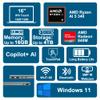 HP OmniBook X Flip 2-in-1 Laptop 16" WUXGA IPS Touch (400nits) AMD 6-core Ryzen AI 5 340 (Up to 50 Tops) 16GB RAM 512GB SSD for Creator Designer Business Professional Win11 ICP Hub view 3