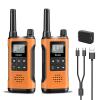 Derebir Rechargeable Walkie Talkies for Adults Long Range 2 Pack-Orange view 1