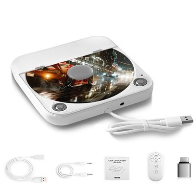 Portable CD Player for Car,Plug and Play,Extra USB Extension Cable,Car CD Player with USB Port AUX Port,for Vehicle,Laptop,TV,Computer,for Android 4.4 and Above Navigation