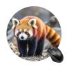 Gaming Mouse Pad 7.8" Non-Slip Rubber Base Little Red Panda Mousepad for Computer Laptop Home Office Desk Mousepads Waterproof Washable Cute Small Mouse Mat (Round Black) view 1