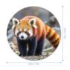 Gaming Mouse Pad 7.8" Non-Slip Rubber Base Little Red Panda Mousepad for Computer Laptop Home Office Desk Mousepads Waterproof Washable Cute Small Mouse Mat (Round Black) view 2