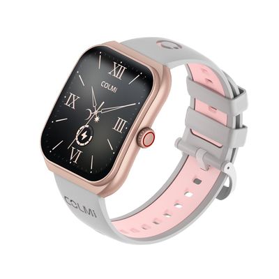 COLMI P86 Curved Screen Smartwatch, AMOLED Screen, Smart Watch for Men Women, Heart Rate/Blood Oxygen/Sleep Monitoring, 100+ Exercise Modes. (Rose Gold)