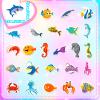 100 PCS Ocean Animal Stickers,Vinyl Cartoon Sea Life Stickers Pack,Waterproof Marine Organism Sticker Marine Life Sticker Under The Sea Decals for Water Bottles,Laptop,Journaling,Classroom view 2