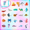 100 PCS Ocean Animal Stickers,Vinyl Cartoon Sea Life Stickers Pack,Waterproof Marine Organism Sticker Marine Life Sticker Under The Sea Decals for Water Bottles,Laptop,Journaling,Classroom view 3