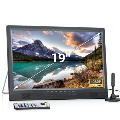 NORTHING 19.2 Inch Portable TV with Antenna, 1080P LED Small TV with HDMI Input/AV Input/USB Port, Portable Monitor with Built-in Stand, for Camping Kitchen Bedroom Patio RV Indoor Outdoor