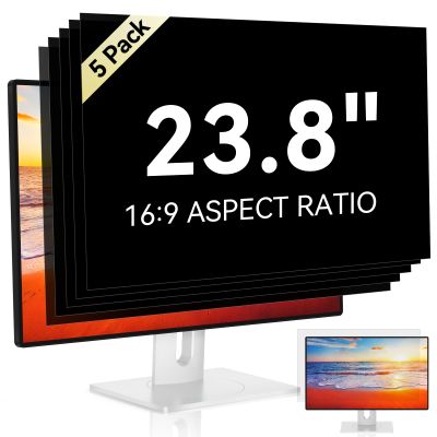 [5-Pack] 23.8 Inch Computer Privacy Screen for 16:9 Widescreen Monitor, Anti Glare Anti-UV Eye Protection Desktop PC LED Monitor Filter, Removable Anti-Scratch Screen Film 23in