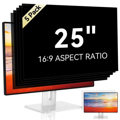 [5-Pack] 25 Inch Computer Privacy Screen for 16:9 Widescreen Monitor, Anti Glare Anti-UV Eye Protection Desktop PC LED Monitor Filter, Removable Anti-Scratch Screen Film 25in