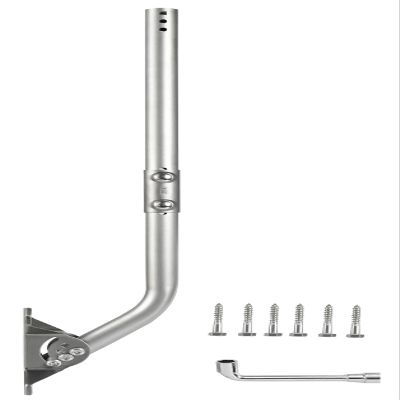 CEKAY Stainless Steel Antenna Mount (1.5" x 35"), Heavy-Duty Adjustable J-Pole Mast for TV Antenna, Starlink, Satellite Dish, or Weather Station, Universal Wall, Eave & Roof Mounting Bracket