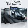 8K HDMI Splitter 1 in 2 Out - 60Hz, Supports 4K@120Hz HDR, Dolby/DTS, EDID, HDCP 2.3 for PS5, Xbox, NVIDIA - 3.5mm Audio Extraction, Type-C Power Input view 3