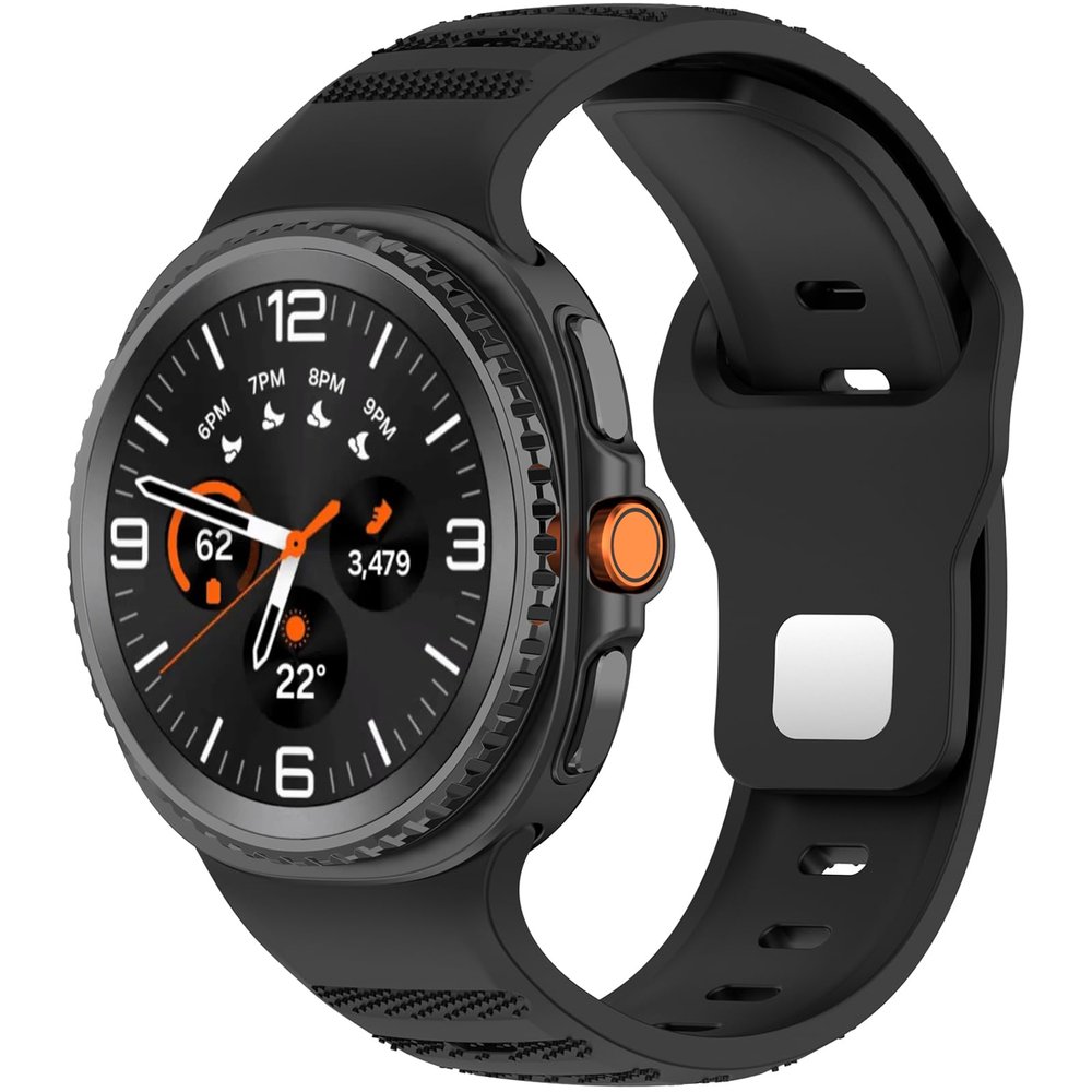 6 Pack fit for Samsung Galaxy watch 8 classic Sport Watch Bands for Men WomenNo Gap Soft Silicone Bands Breathable Wristband Replacement Watch Straps for Galaxy watch 8 Watch Accessories (1PCS BK)