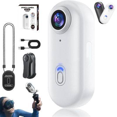 4S Body Camera, 2025 New 1080P/4K POV Camera, 256G Thumb Cameras, with Ip68 Waterproof Wearable Action Mini Cam, for Pet Walking & Outdoors Activities (1080P White-A,256G)