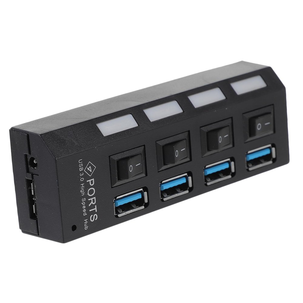 DOITOOL Port Hub with Independent High Speed Chip USB Concentrator for Computers Overload Protection No Driver Needed Black with US Plug