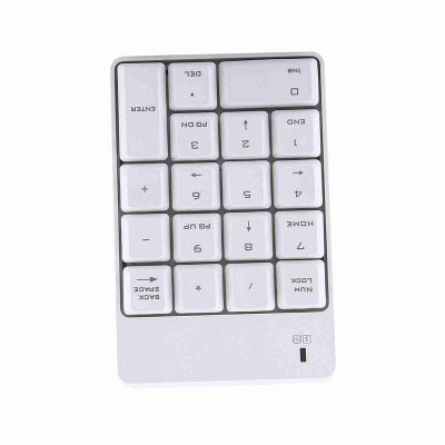 FAUOSWUK 2.4G Numeric Keypad, 18 Key Wireless Numeric Keypad USB Numpad Wireless Number Pad Portable for Notebook Laptop Computer (White)