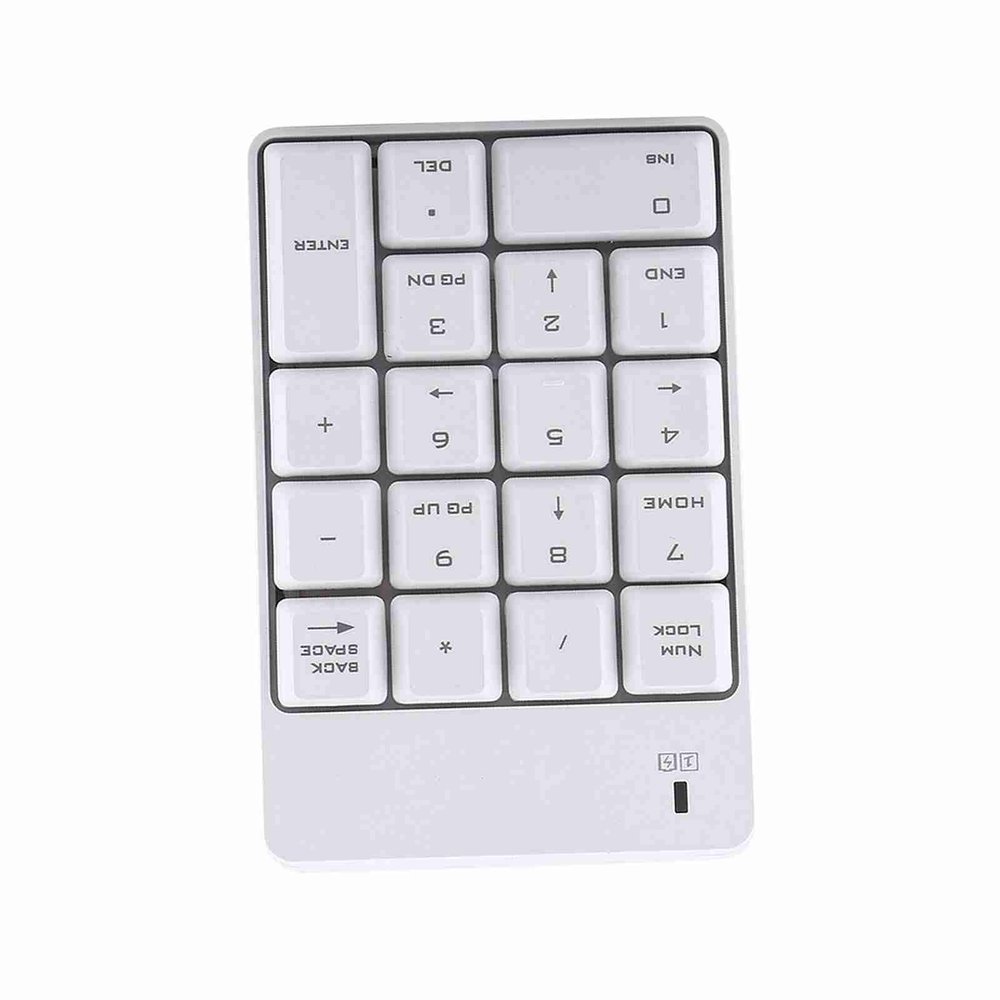 FAUOSWUK 2.4G Numeric Keypad, 18 Key Wireless Numeric Keypad USB Numpad Wireless Number Pad Portable for Notebook Laptop Computer (White)