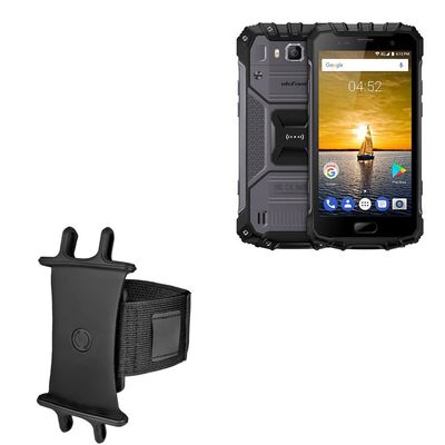 BoxWave Holster Compatible with Ulefone Armor 2 - ActiveStretch Sport Armband, Adjustable Armband for Workout and Running - Jet Black
