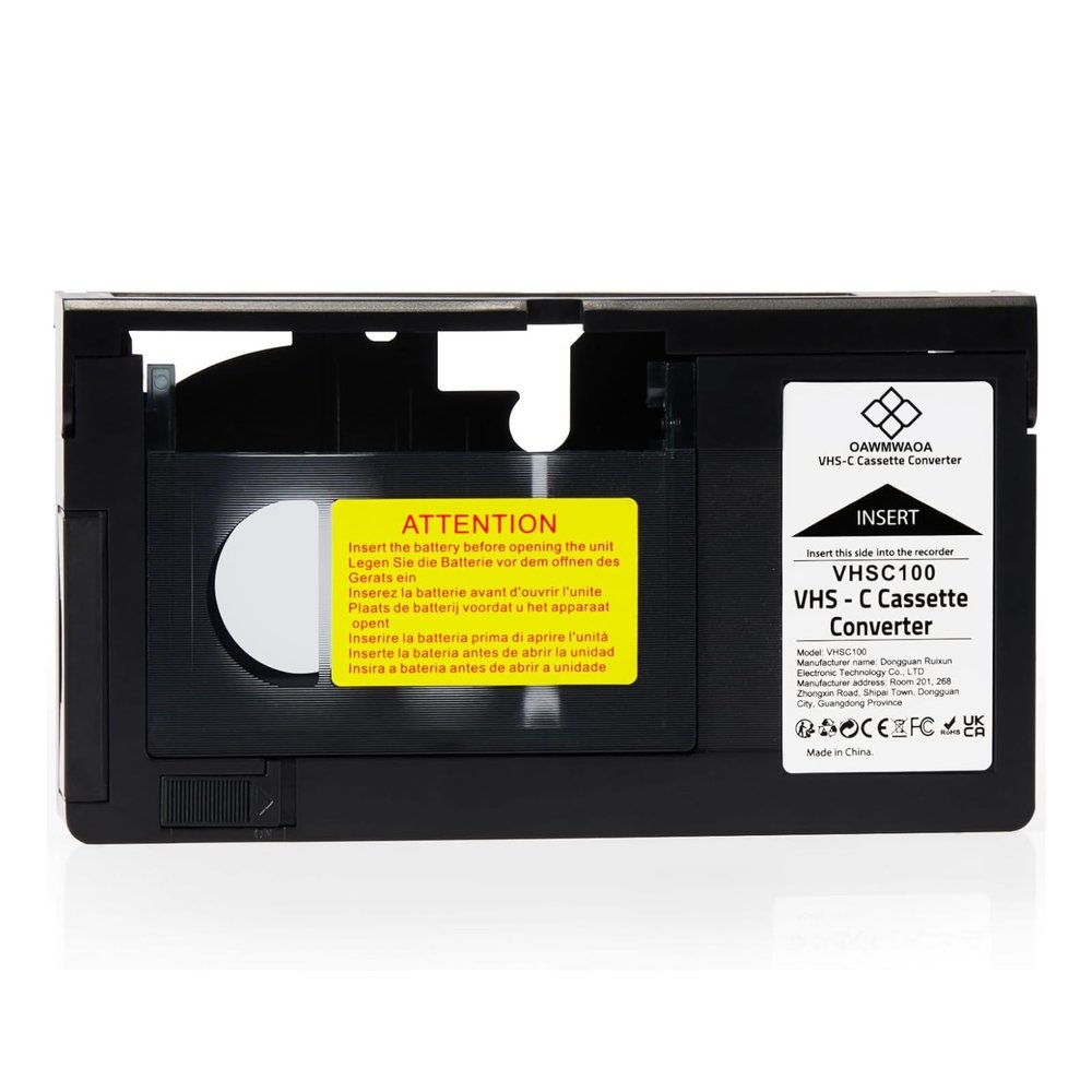OAWMWAOA Cassette Adapter for Camcorders SVHS VHS-C to VHS, Compatible 12mm Tapes, Motorized VHSC Cassette Converter (Not Compatible with 8mm / MiniDV / Hi8)