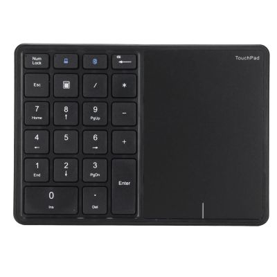FAUOSWUK Numeric Keypad, BT5.0 and 2.4G 22 Key Wireless Numeric Keypad with Type C Interface and Touch Screen Portable Wireless Number Pad Plug and Play (Black)