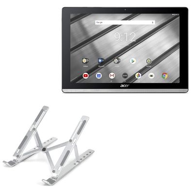 BoxWave Stand and Mount Compatible with Acer Iconia One 10 B3-A50 - Compact QuickSwitch Stand, Portable Multi Angle Viewing Foldable Riser - Metallic Silver
