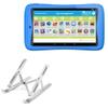 BoxWave Stand and Mount Compatible with Kurio Tab Connect - Compact QuickSwitch Stand, Portable Multi Angle Viewing Foldable Riser - Metallic Silver view 1