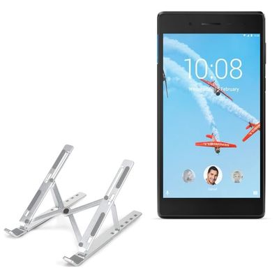 BoxWave Stand and Mount Compatible with Lenovo Tab 7 Essential - Compact QuickSwitch Stand, Portable Multi Angle Viewing Foldable Riser - Metallic Silver