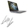 BoxWave Stand and Mount Compatible with Dell Precision 15 (7560) - QuickSwitch Stand with Cooling Fan, Portable, Multi Angle Viewing Ventilator - Metallic Silver view 1