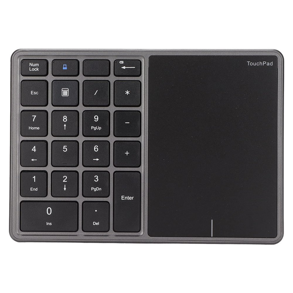 FAUOSWUK 22 Key Numeric Keypad, BT5.0 and 2.4G Wireless Numeric Keypad with Type C Interface Portable Wireless Number Pad Plug and Play (Gray)