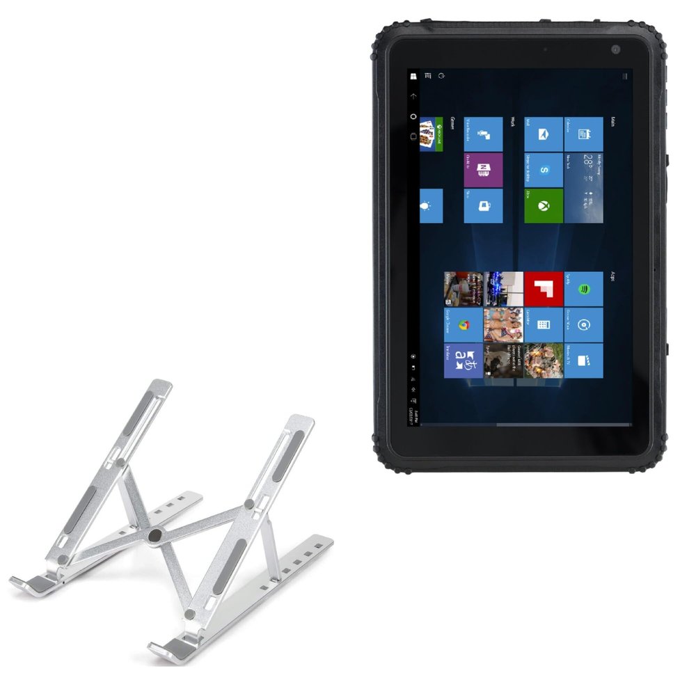 BoxWave Stand and Mount Compatible with CAT T20 - Compact QuickSwitch Stand, Portable Multi Angle Viewing Foldable Riser - Metallic Silver