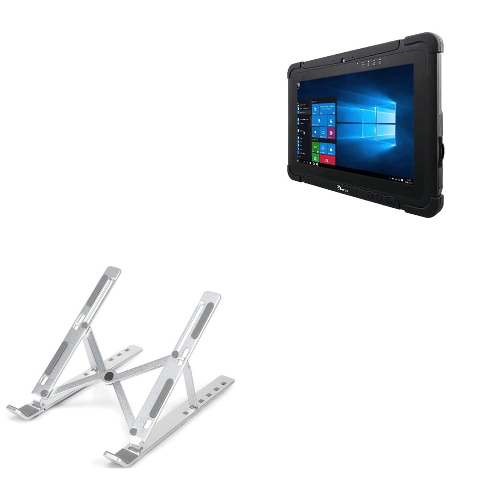 BoxWave Stand and Mount Compatible with Winmate M101P - Compact QuickSwitch Stand, Portable Multi Angle Viewing Foldable Riser - Metallic Silver