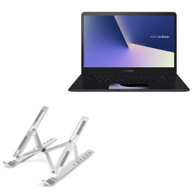 BoxWave Stand and Mount Compatible with ASUS ZenBook Pro 15 UX580GE - Compact QuickSwitch Stand, Portable Multi Angle Viewing Foldable Riser - Metallic Silver