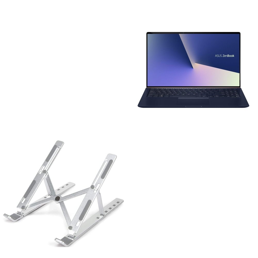 BoxWave Stand and Mount Compatible with ASUS ZenBook 15 UX533FD - Compact QuickSwitch Stand, Portable Multi Angle Viewing Foldable Riser - Metallic Silver