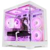 HOENGAGER RGB Lighting Gaming Desktop AMD Ryzen 5 5500 6-Core 3.6 GHz,GeForce RTX 3050 6G, 32GB DDR4 3200MHz RAM,1TB PCIe+1TB SATA SSD,RGB Fan,WiFi & BTWindows 11, Prebuilt Gaming PC-White view 1
