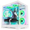 HOENGAGER RGB Lighting Gaming Desktop AMD Ryzen 5 5500 6-Core 3.6 GHz,GeForce RTX 3050 6G, 32GB DDR4 3200MHz RAM,1TB PCIe+1TB SATA SSD,RGB Fan,WiFi & BTWindows 11, Prebuilt Gaming PC-White view 2
