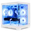 HOENGAGER RGB Lighting Gaming Desktop AMD Ryzen 5 5500 6-Core 3.6 GHz,GeForce RTX 3050 6G, 32GB DDR4 3200MHz RAM,1TB PCIe+1TB SATA SSD,RGB Fan,WiFi & BTWindows 11, Prebuilt Gaming PC-White view 3
