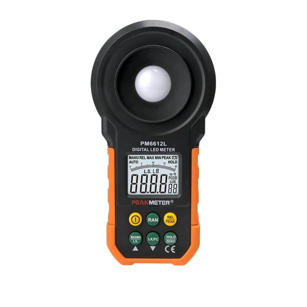 UV Meter, PM6612L LED Colorful Brightness Tester Light Meter 200000 LUX Handheld Digital Luxmeter Luxometro Enviromental Tester