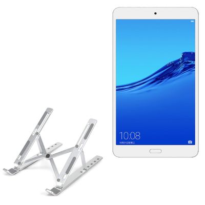 BoxWave Stand and Mount Compatible with Huawei WaterPlay - Compact QuickSwitch Stand, Portable Multi Angle Viewing Foldable Riser - Metallic Silver