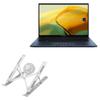 BoxWave Stand and Mount Compatible with ASUS Zenbook 14 OLED (UX3402) - QuickSwitch Stand with Cooling Fan, Portable, Multi Angle Viewing Ventilator - Metallic Silver view 1