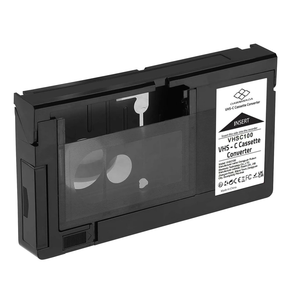 OAWMWAOA VHS C Cassette Adapter for Camcorders SVHS VHS-C , Compatible 12mm Tapes, Motorized VHSC Cassette Converter (Not Compatible with 8mm / MiniDV / Hi8)