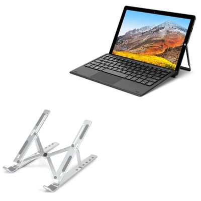 BoxWave Stand and Mount Compatible with Teclast X11 - Compact QuickSwitch Stand, Portable Multi Angle Viewing Foldable Riser - Metallic Silver