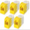 CJ688TGYL Pack of 5 Category 6 TX6 Plus Mini-Com UTP Jack Modules, Yellow, TG Style, Toolless, RJ45 Ethernet High Performance Network Module, T568A/T568B Wiring view 1