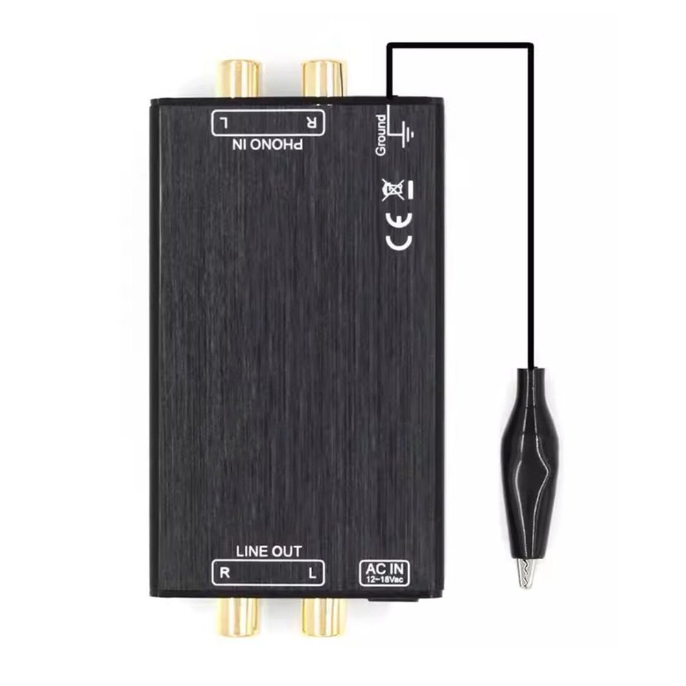 Hilitand MM Turntable Phono Preamp, AV Power Amplifier with 2 Composite Video Interface Input Output for Phonograph Record Player (US Plug AC115V)