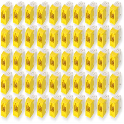 CJ688TGYL Pack of 50 Category 6 TX6 Plus Mini-Com UTP Jack Modules, Yellow, TG Style, Toolless, RJ45 Ethernet High Performance Network Module, T568A/T568B Wiring