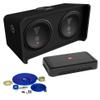 JBL CLUB1200D Club Series 12 (300mm) Subwoofer Enclosures with Slipstream Port Technology CLUB-A1000 High Performance 1000 Watt Mono subwoofer car Amplifier and 4GA OFC Wiring Kit view 1