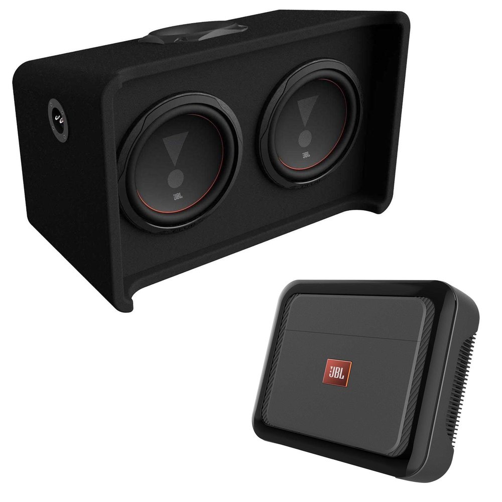 JBL CLUB1000D Club Series - Dual 10" Slip Stream Ported Enclosure 2ohm CLUB-A6001A High Performance Mono subwoofer car Amplifier