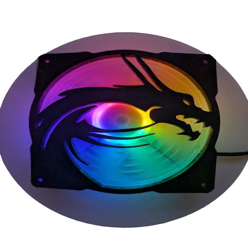 2X - 120mm Fan Covers Dragon -MSI-