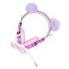 OSALADI Over Ear Headphones with Microphone for Boys Adjustable Volume Limiting Wired Headset with Plug Compatible with Smartphone Tablet Computer Purple Rhinestone Furry Ball Design view 1