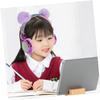 OSALADI Over Ear Headphones with Microphone for Boys Adjustable Volume Limiting Wired Headset with Plug Compatible with Smartphone Tablet Computer Purple Rhinestone Furry Ball Design view 2