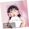 OSALADI Over Ear Headphones with Microphone for Boys Adjustable Volume Limiting Wired Headset with Plug Compatible with Smartphone Tablet Computer Purple Rhinestone Furry Ball Design view 3