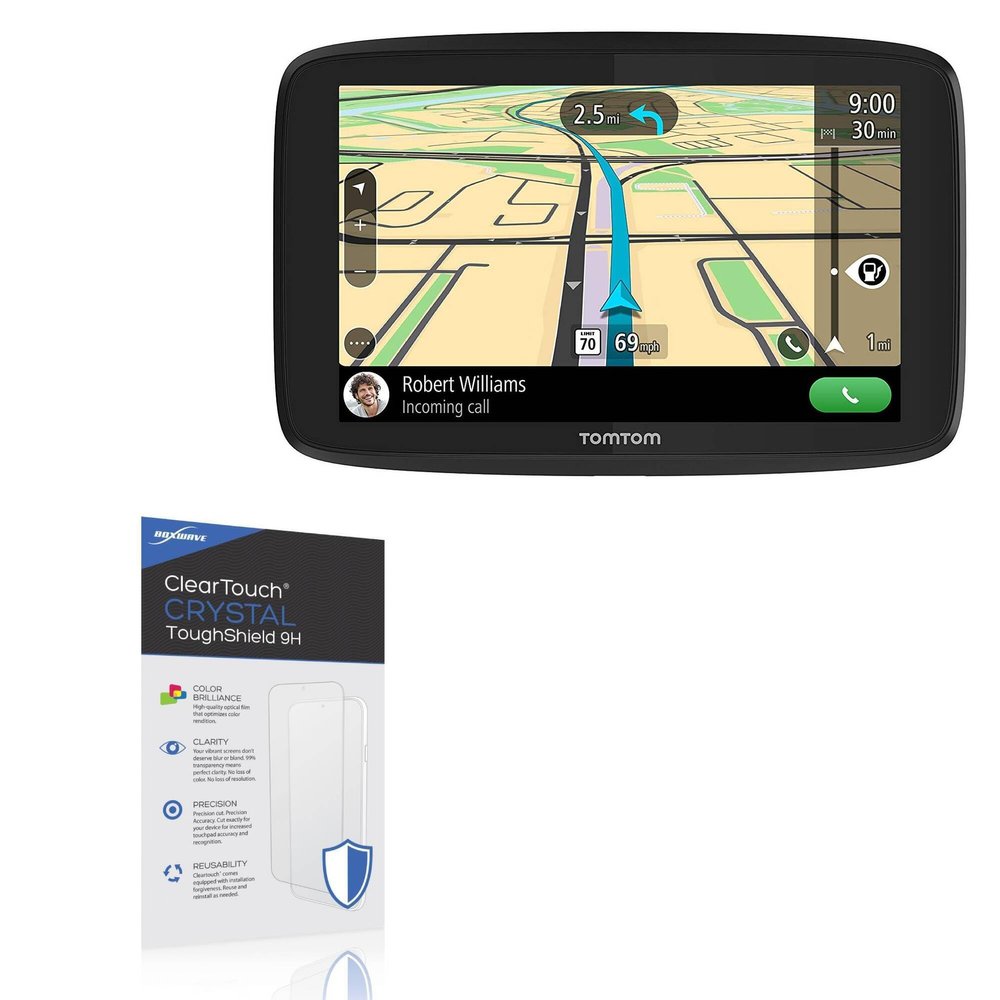 BoxWave Screen Protector Compatible With TomTom GO PROFESSIONAL 520 - ClearTouch Crystal ToughShield 9H (2-Pack), Clear 9H Tough Flexible Film Screen Protector