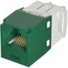 CJ688TGGR Category 6 TX6 Plus Mini-Com UTP Jack Module, Green, TG Style, Toolless, RJ45 Ethernet High Performance Network Module, T568A/T568B Wiring view 1